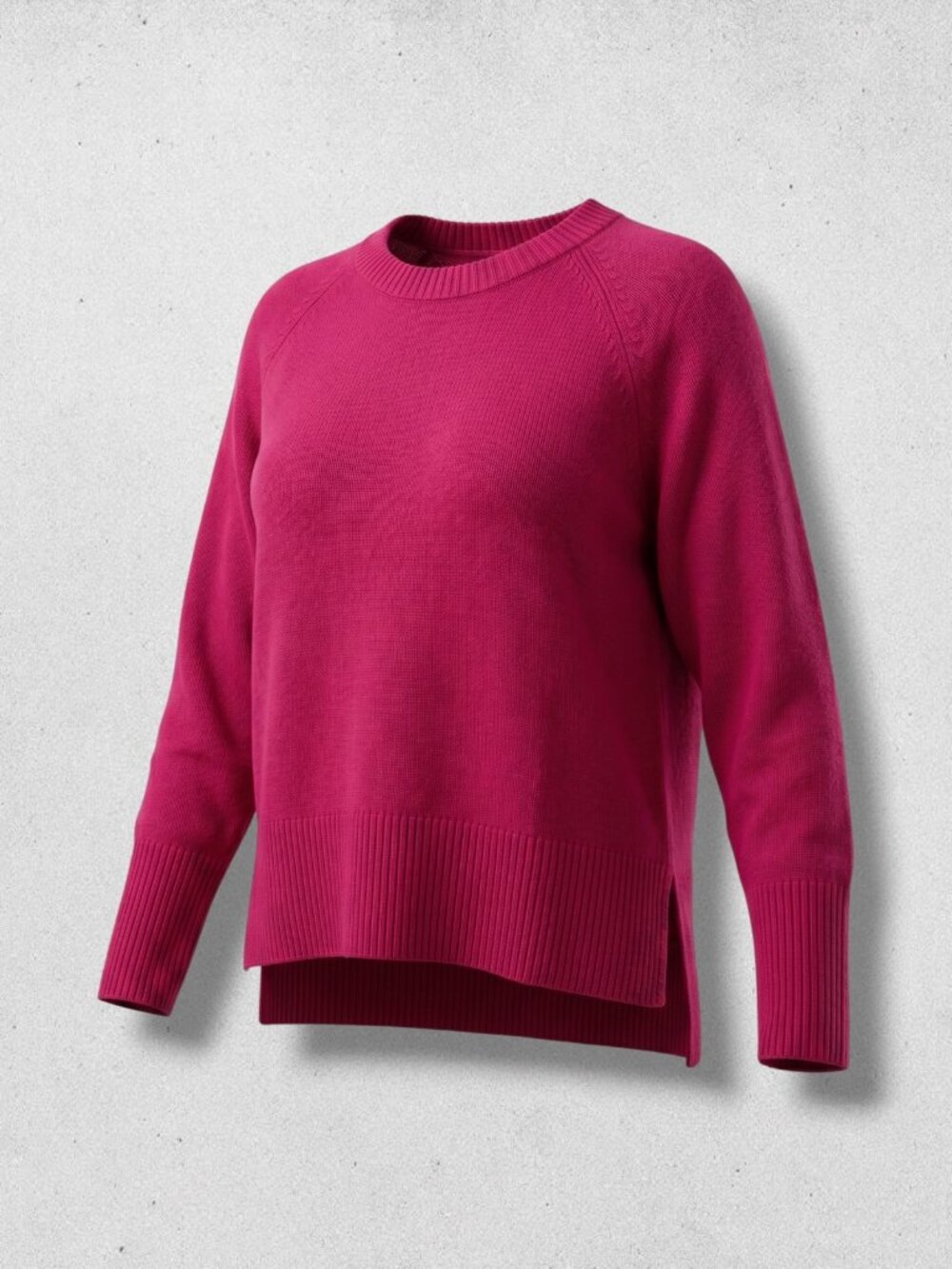 Banana Republic NWT Fuchsia Pink Heavy Ribbed Hem Wool Blend Sweater XL